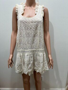 Sundance eyelet tunic with ruffles size S